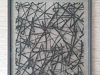 Kunstwerk umo art & design, washi paper art, ingelijst achter glas - afbeelding 3 van  6