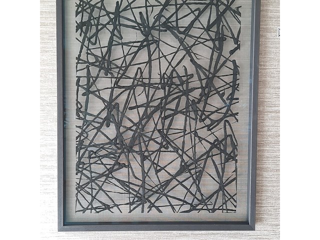 Kunstwerk umo art & design, washi paper art, ingelijst achter glas - afbeelding 4 van  6