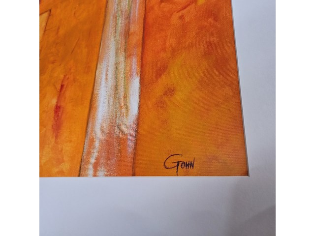 Kunstwerk van kunstenaar gunter gohn - ''rosen auf warmem rot'' - afbeelding 3 van  3