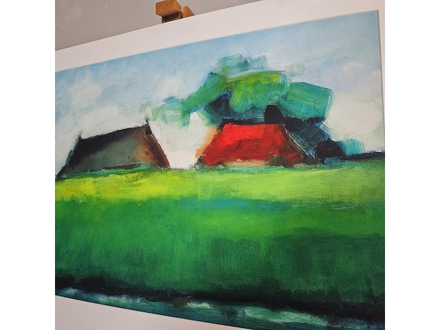 Kunstwerk van kunstenaar marian beek - ''boerderij achter de dijk'' - afbeelding 2 van  5