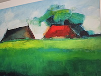 Kunstwerk van kunstenaar marian beek - ''boerderij achter de dijk'' - afbeelding 2 van  5