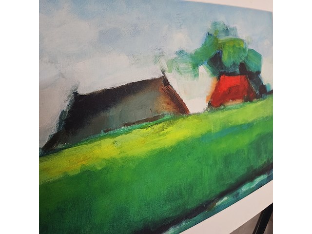 Kunstwerk van kunstenaar marian beek - ''boerderij achter de dijk'' - afbeelding 4 van  5
