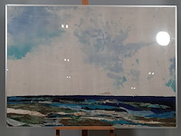 Kunstwerk, zijde collage, maya wildevuur, noordzee - afbeelding 2 van  8