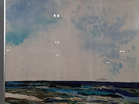 Kunstwerk, zijde collage, maya wildevuur, noordzee - afbeelding 3 van  8