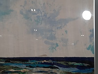Kunstwerk, zijde collage, maya wildevuur, noordzee - afbeelding 4 van  8