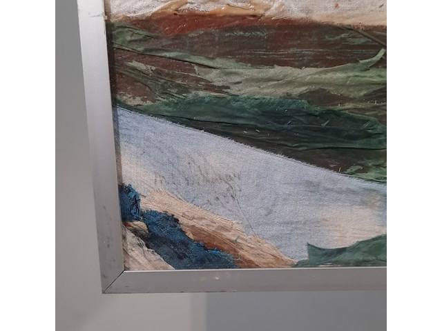 Kunstwerk, zijde collage, maya wildevuur, noordzee - afbeelding 6 van  8