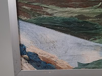 Kunstwerk, zijde collage, maya wildevuur, noordzee - afbeelding 6 van  8