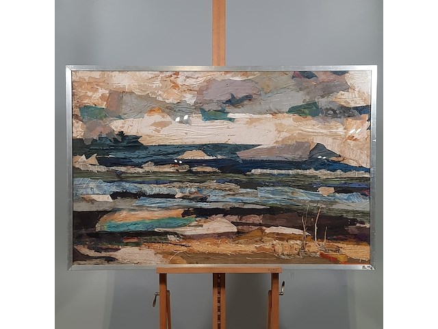 Kunstwerk, zijde collage, maya wildevuur - afbeelding 2 van  8