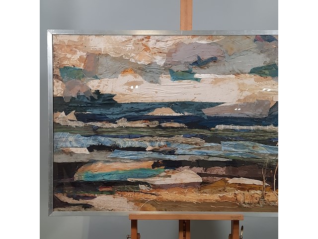 Kunstwerk, zijde collage, maya wildevuur - afbeelding 3 van  8