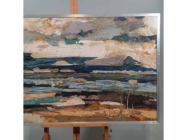 Kunstwerk, zijde collage, maya wildevuur - afbeelding 4 van  8