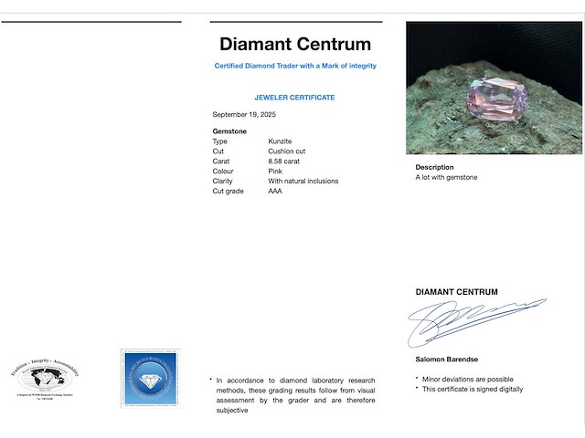 Kunziet 8.58 carat natuurlijke kunziet - afbeelding 3 van  4