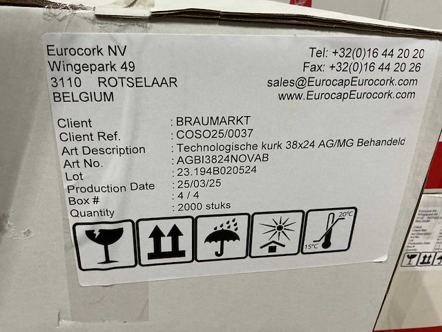 (kurk) technologische kurk 38x24 ag/mg behandeld (2000x) - afbeelding 4 van  5