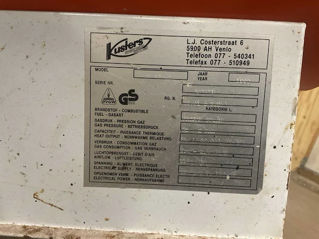 Kusters gp 80 te heater - afbeelding 2 van  6