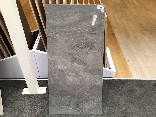 Kutahya atlantis antraciet gepolijst vloertegel 60x120 cm 60,48 m² - afbeelding 2 van  3