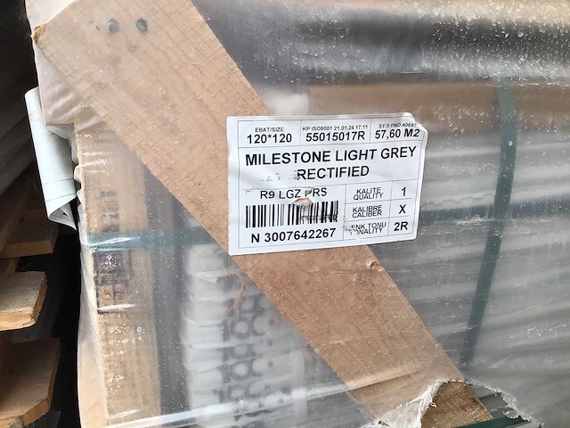 Kutahya milestone light grey vloertegel 120x120 cm 57,6 m² - afbeelding 1 van  1