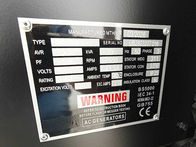 Kv power 30kva - 2026 - ricardo gfs-24 - noodstroomaggregaat - afbeelding 10 van  19