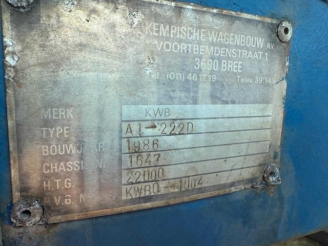 Kwb - a1-222 d dieplader - oplegger (c) - afbeelding 7 van  7