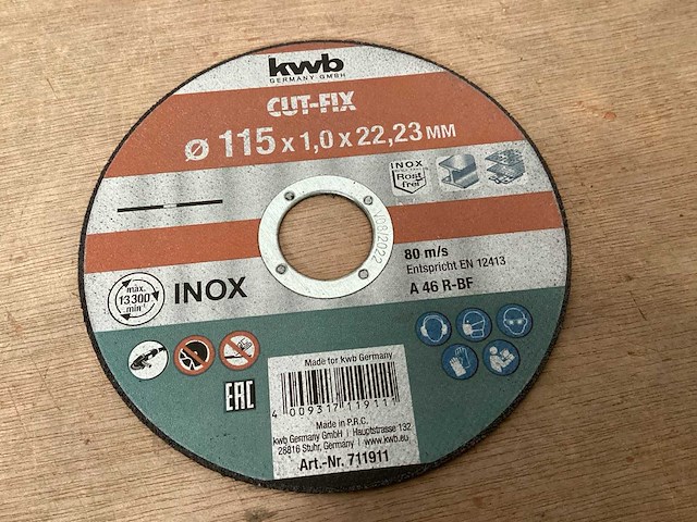 Kwb 711911 slijpschijf 115mm voor rvs (270x) - afbeelding 1 van  4