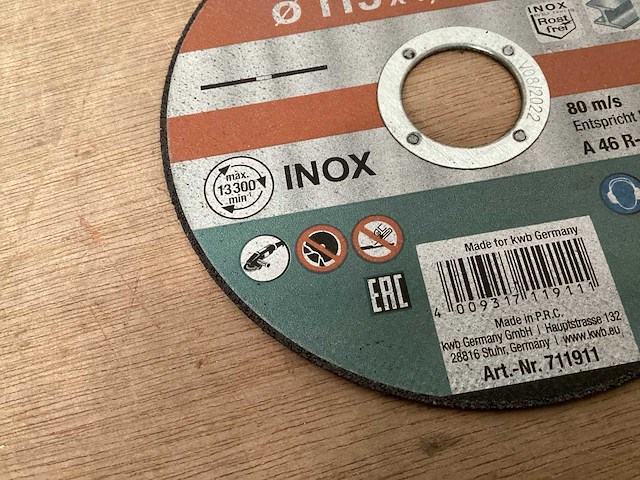 Kwb 711911 slijpschijf 115mm voor rvs (270x) - afbeelding 2 van  4