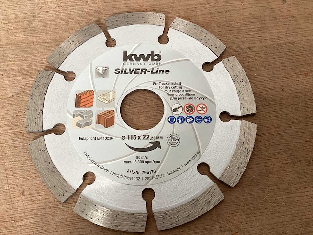Kwb 796170 slijpschijf 115mm voor steen en beton (118x) - afbeelding 1 van  4