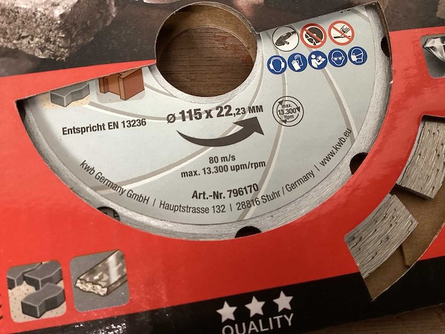 Kwb 796170 slijpschijf 115mm voor steen en beton (118x) - afbeelding 4 van  4