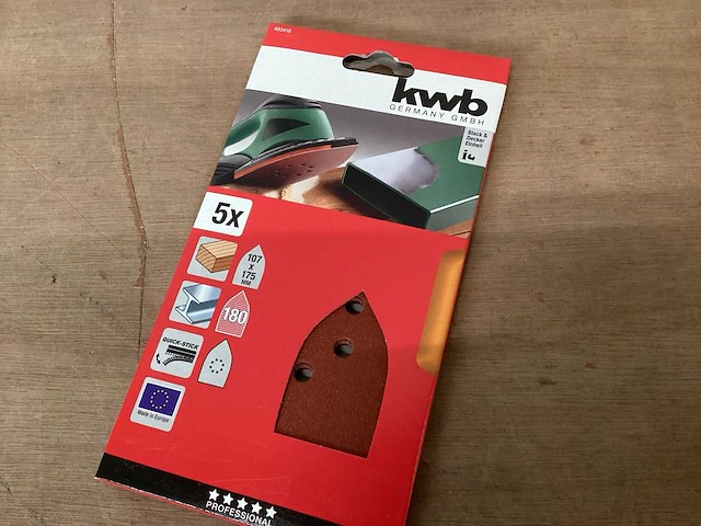Kwb schuurpapier vlakschuurmachine 107x175mm, 5 pack (39x) - afbeelding 1 van  4