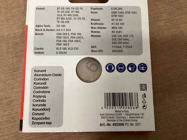 Kwb schuurschijf 93x93, 5 pack (95x) - afbeelding 2 van  2