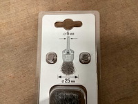 Kwb staalborstel 25 mm, op stift (33x) - afbeelding 3 van  3