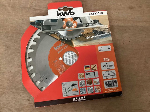 Kwb zaagblad 180x30, 30 tanden (7x) - afbeelding 1 van  3