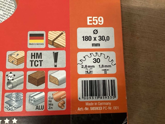 Kwb zaagblad 180x30, 30 tanden (7x) - afbeelding 2 van  3