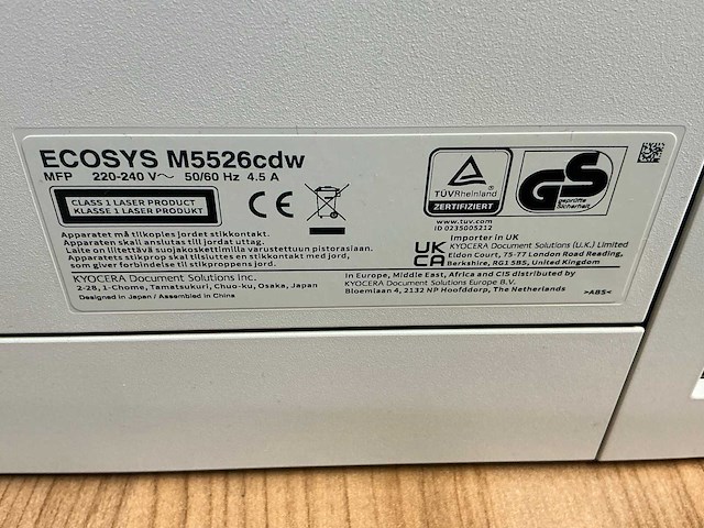 Kyocera ecosys m5526cdw kleurenprinter - afbeelding 4 van  4
