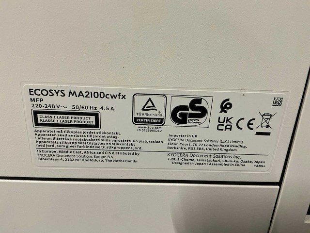 Kyocera ecosys ma2100cwfx printer - afbeelding 7 van  7