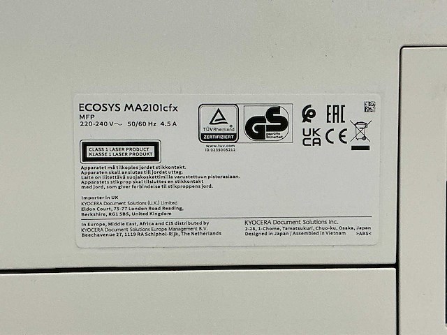 Kyocera ecosys ma2101cfx laserprinter - afbeelding 5 van  15