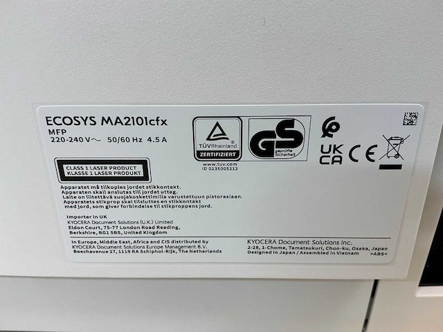 Kyocera ecosys ma2101cfx overige printers en copiers - afbeelding 2 van  11