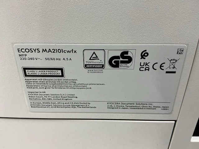 Kyocera ecosys ma2101cwfx overige printers en copiers - afbeelding 2 van  11