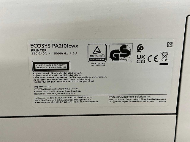 Kyocera ecosys pa2101cwx laserprinter - afbeelding 8 van  9