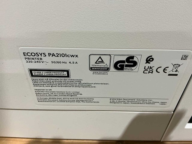 Kyocera ecosys pa2101cwx overige printers en copiers - afbeelding 7 van  8
