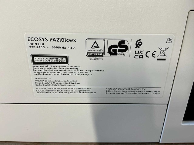 Kyocera ecosys pa2101cwx overige printers en copiers - afbeelding 8 van  9