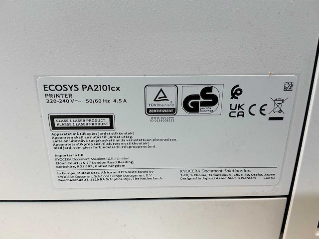 Kyocera ecosys pa2101cx overige printers en copiers - afbeelding 7 van  8