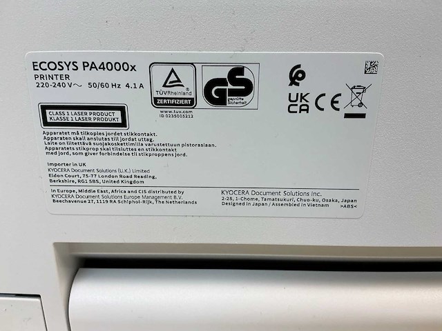 Kyocera ecosys pa4000x overige printers en copiers - afbeelding 7 van  7