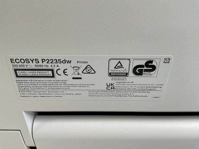 Kyocera (p2235dw) enterprise managed a4 laser printer - afbeelding 7 van  7