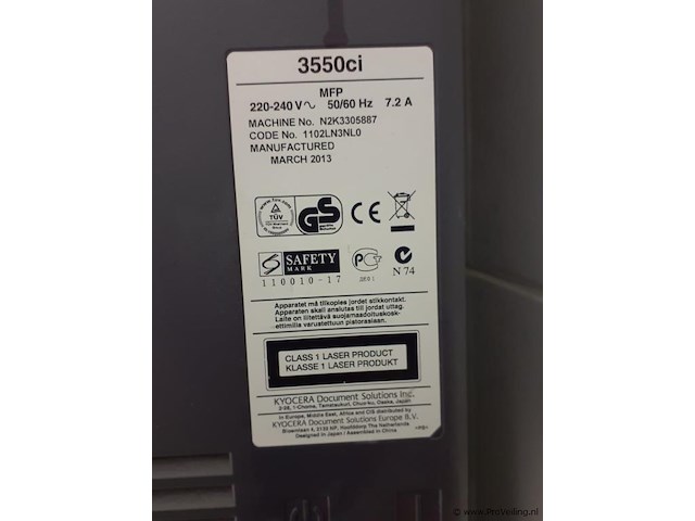 Kyocera taskalfa 3550ci multifunctionele a4-kleurenlaserprinter - afbeelding 6 van  6