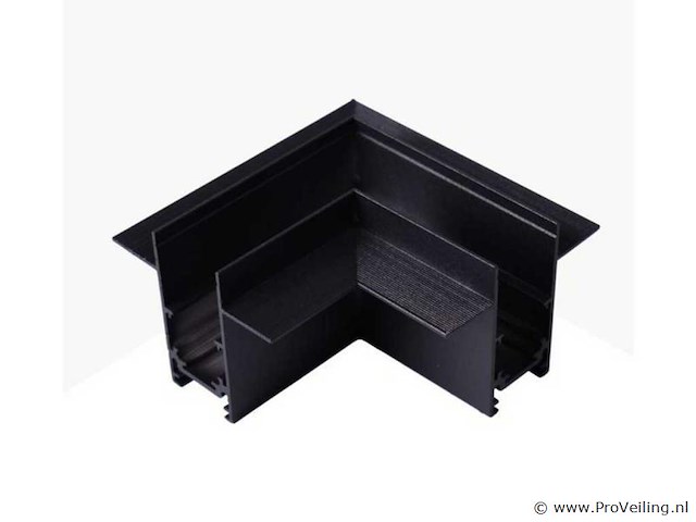 L-connector voor inbouw magnetische rails 20 mm - horizontaal (x4) - afbeelding 1 van  4