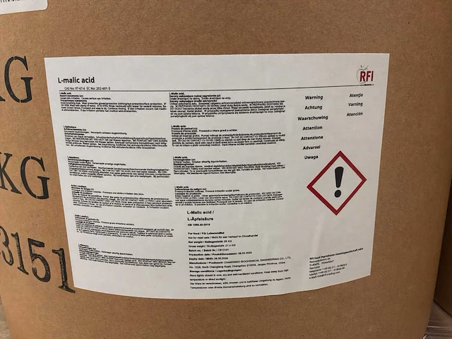 L-malic acid / appelzuur (25kg) (26x) - afbeelding 2 van  4