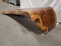 L shape tafel walnoot stam, bruin, 2026