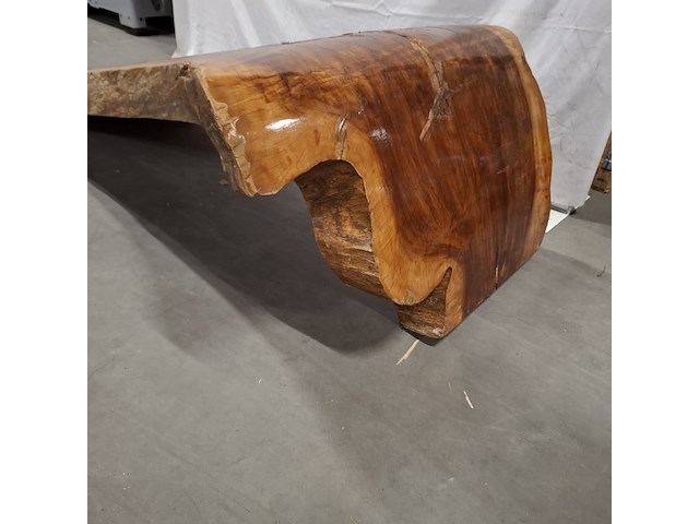 L shape tafel walnoot stam, bruin, 2026 - afbeelding 7 van  9