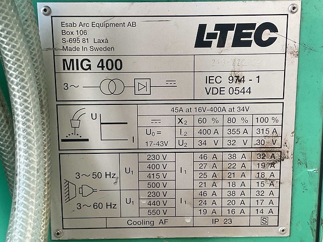 L-tec mig 400 lasapparaat - afbeelding 9 van  9