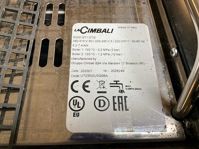 La cimbali m 200 gt 1 dt/2 koffiemachine - afbeelding 2 van  4