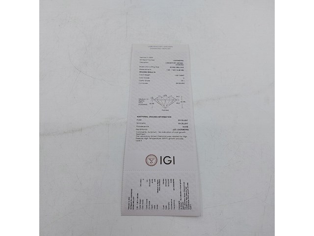 Lab-grown diamant round brilliant - 1.55ct ( igi gecertificeerd ) - afbeelding 4 van  9
