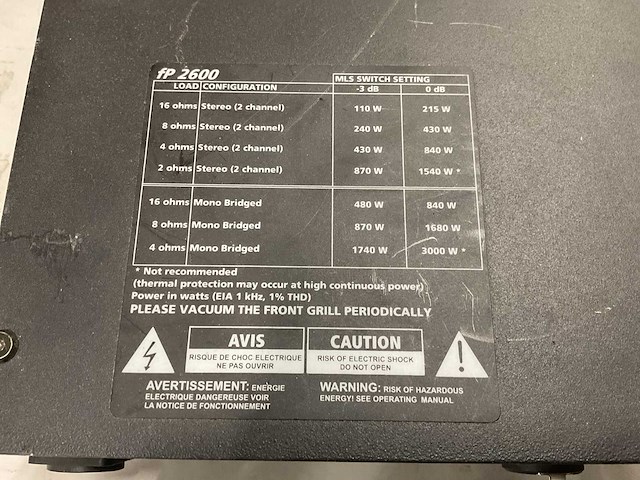 Lab gruppen fp 2600 versterker - afbeelding 3 van  3